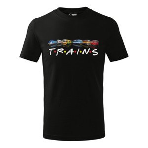 Tričko Trains - dětské (Velikost: 110, Barva trička: Černá)