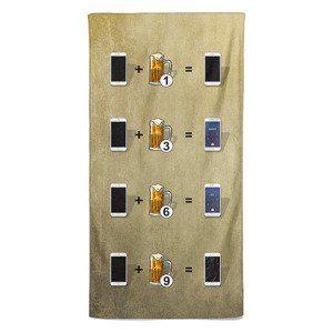 Osuška Pivo a telefon (Velikost osušky: 100x170cm)