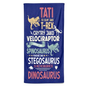 Osuška Tatínek – dinosauři (Velikost osušky: 100x170cm)