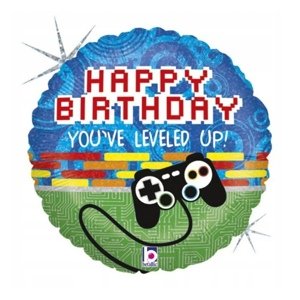Foliový balonek Happy Birthday Game 46 cm - Grabo