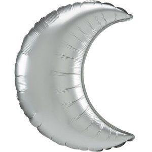 Foliový balonek Měsíc Satin stříbrný - 89 cm