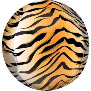 Foliový balonek koule Orbz Tygří kůže 40 cm