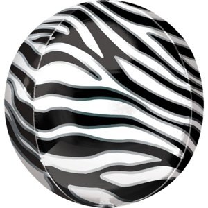 Foliový balonek koule Orbz Zebra 40 cm