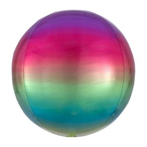 Foliový balonek koule Ombre Orbz duhová 40 cm