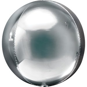 Foliový balonek koule Orbz stříbrná 40 cm