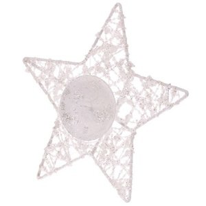 Svícen ve tvaru hvězdy - bílý malý