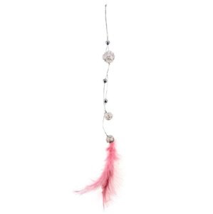 Závěsná dekorace z peří - drátěné perly - růžové