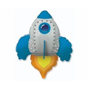 Foliový balonek Raketa - modrá 60 cm
