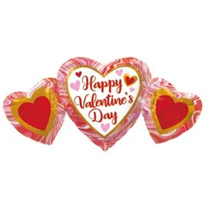Foliový balonek srdíčka - Happy Valentýn 86 cm