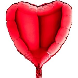 Foliový balonek srdce červené 45 cm - Nebalený