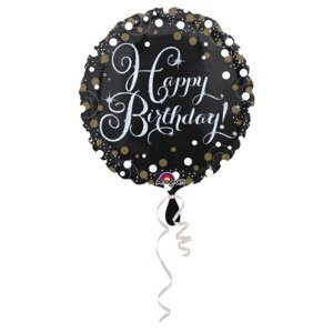 Foliový balonek Luxus Gold - Happy Birthday 43 cm