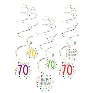 Závěsné spirály Rainbow Confetti - číslo 70 - 6 ks