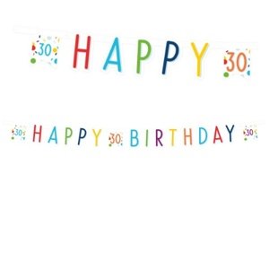 Party nápis Rainbow Confetti - Happy Birthday 30 - 180 x 14 cm