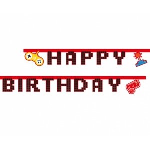 Narozeninový nápis Game party - Happy Birthday