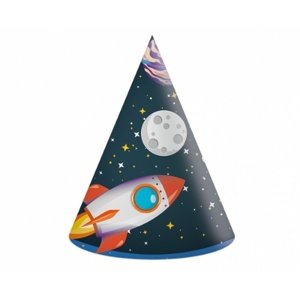 Papírové party čepičky Vesmír - Rocket Space 6 ks