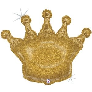 Foliový holografický balonek Zlatá koruna 91 cm