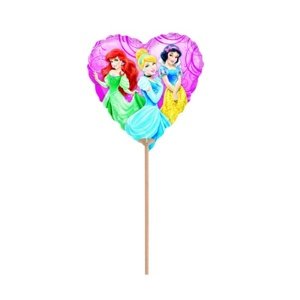 Balónky na tyčku - Princess Disney srdce 23 cm - 5 ks