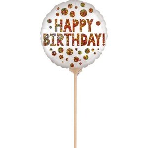 Balónky na tyčku Happy Birthday 23 cm - 5 ks