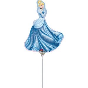 Balónek na tyčku - Disney - Popelka 23 cm - 5 ks