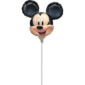 Balónky na tyčku - Mickey Mouse - hlava 23cm - 5 ks