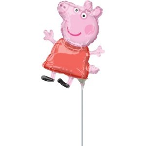 Balónky na tyčku - Prasátko Peppa - postava 23 cm - 5 ks