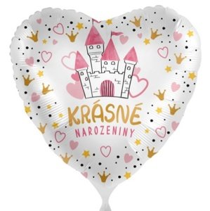 Foliový balonek Krásné narozeniny - Princeznovský hrad CZ - 43cm