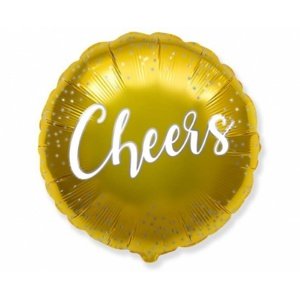Foliový balonek Cheers - zlatý 45 cm