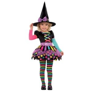 Dětský kostým barevná čarodějka 4 až 6 let - 110 - 116 cm