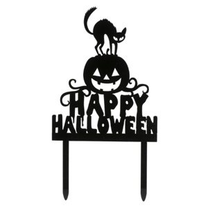 Dekorace na dort Happy Halloween - černá kočka
