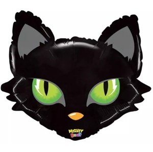 Foliový balonek černá kočka - hlava 71 cm