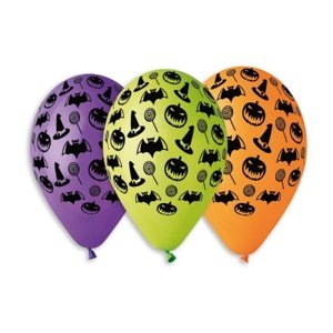 Balonek s potiskem Halloween 30 cm - 5 ks