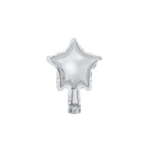 Foliový balonek hvězda stříbrná 12 cm - 25ks