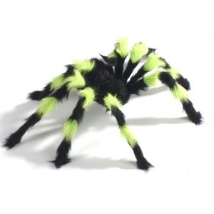 Halloweenská dekorace - pavouk velký  černo-zelený -  75 cm