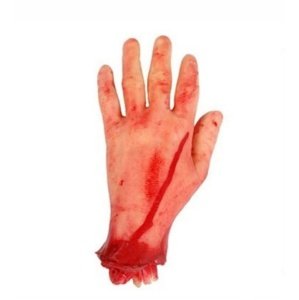 Halloweenská dekorace - krvavá ruka - 20 x 10cm