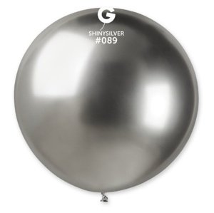 Obří nafukovací balon - chromový stříbrný 80 cm