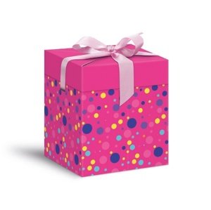 Dárková krabička Pink Christmas - rychloskládací 12 x 15 cm