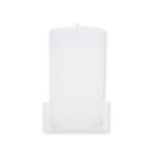 Svíčka Rustikální bílá metalická - 10 x 7 cm