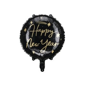 Foliový balonek Happy New Year - Černý 45 cm