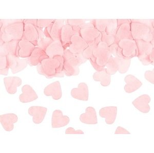 Papírové konfety srdíčka růžová 1,6 x 1,6 cm - 15g