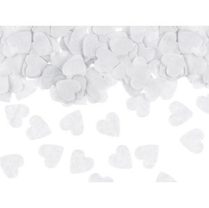 Papírové konfety srdíčka bílá 1,6 x 1,6 cm - 15g