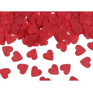 Papírové konfety srdíčka červená 1,6 x 1,6 cm - 15g