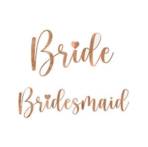 Samolepky na skleničku - Bride & Bridesmaid - rose gold