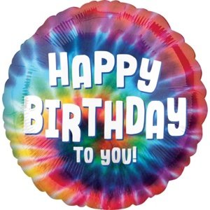 Foliový balonek - batikovaný Happy Birthday - 45 cm