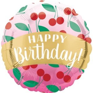 Foliový balonek - Třešně Happy Birthday - 45 cm