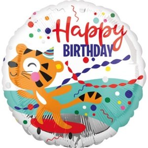 Foliový balonek - Tygřík Happy Birthday - 45 cm
