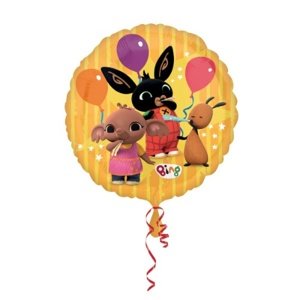 Foliový balonek  žlutý - Kralíček Bing- 45 cm