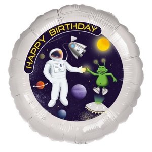 Foliový balonek Vesmír - Happy Birthday - 45 cm
