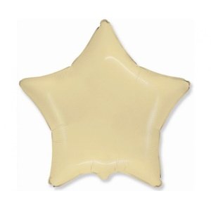 Foliový balonek hvězda vanilková  45 cm - Nebalený