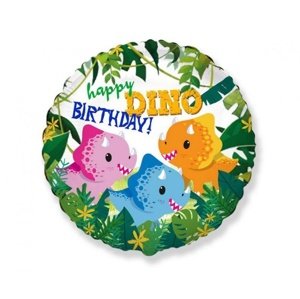 Foliový balonek Dino - Happy Birthday 45 cm - Nebalený