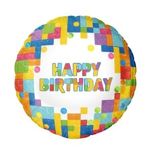 Foliový balonek Block - Happy Birthday - 45 cm